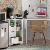 Home Ashland Single Door Bathroom & Laundry Storage Cabinet with 3 Drawers, Open Cubby & Adjustable Shelf, White