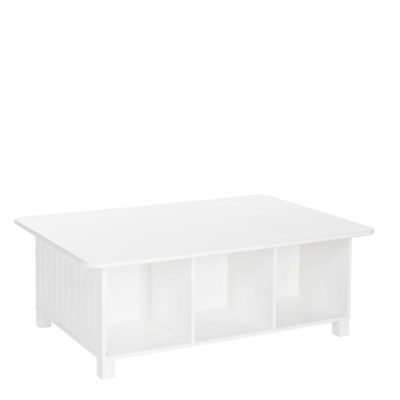 Home Kids' Desk, Activity & Play Table with 6 Storage Cubbies, For Bedroom/Playroom, White T1765