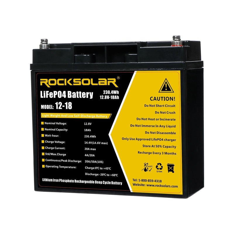 12V 18Ah Deep Cycle Lithium (LiFePO4) Battery J8705