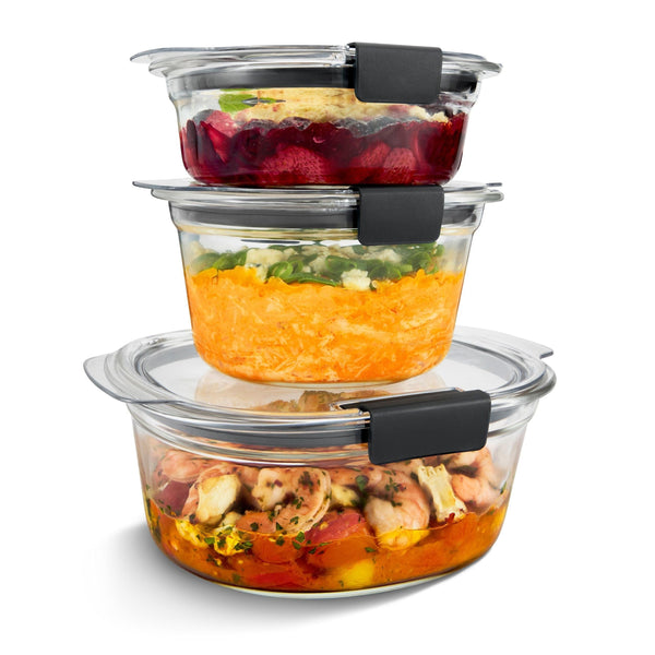 Brilliance Stainshield Glass Round Food Storage Container Set, 6-pc U5422