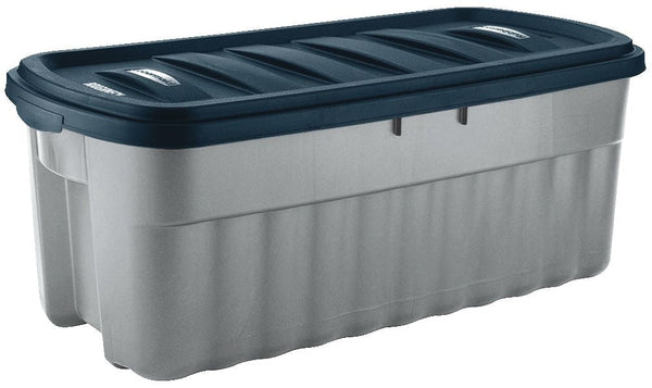 Roughneck Jumbo Storage Box with Lid, 189-L, Grey/Blue B4367