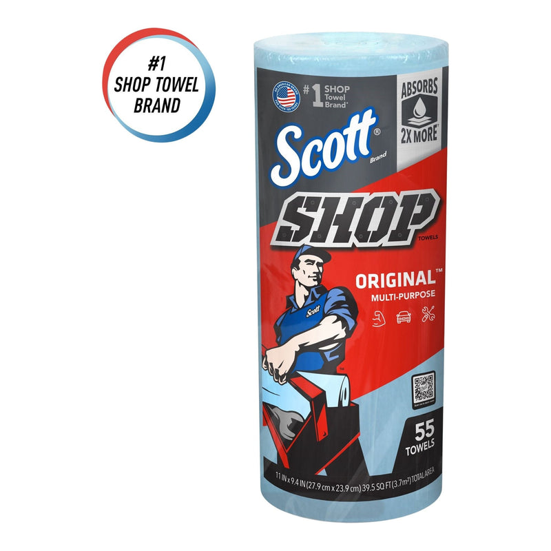 Multi-Purpose Shop Paper Towels, 11" x 9.4", Blue, 55-pk X9521