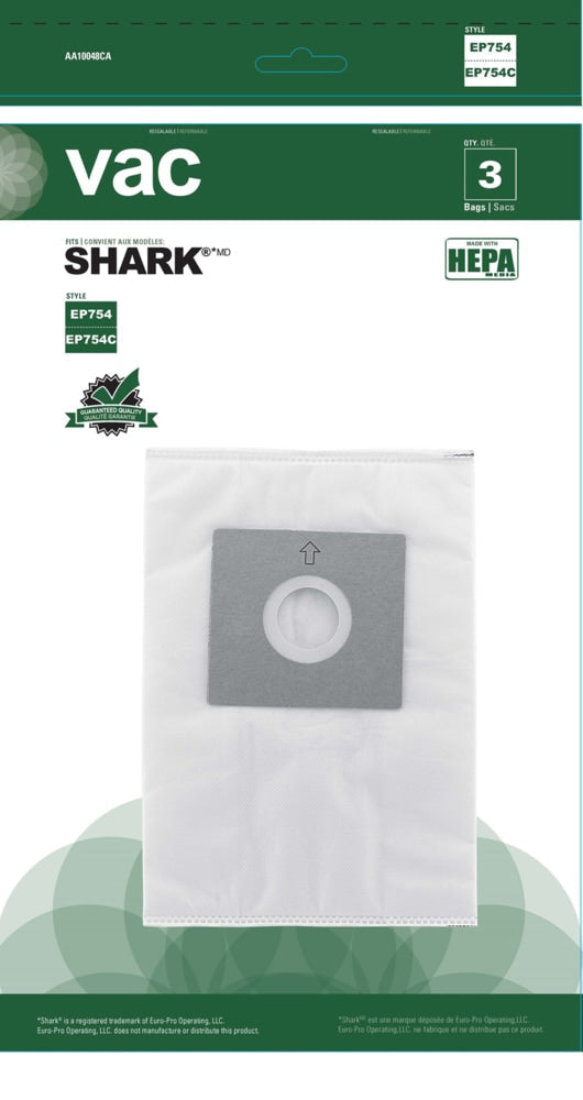 HEPA Replacement Vacuum Cleaner Bags, Style EP754C, 3-pk M8734