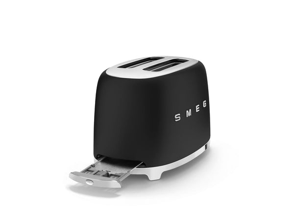 50's Retro Style Wide Slot Pop Up Electric Toaster with 6 Settings, 2-Slices, Matte Black W858