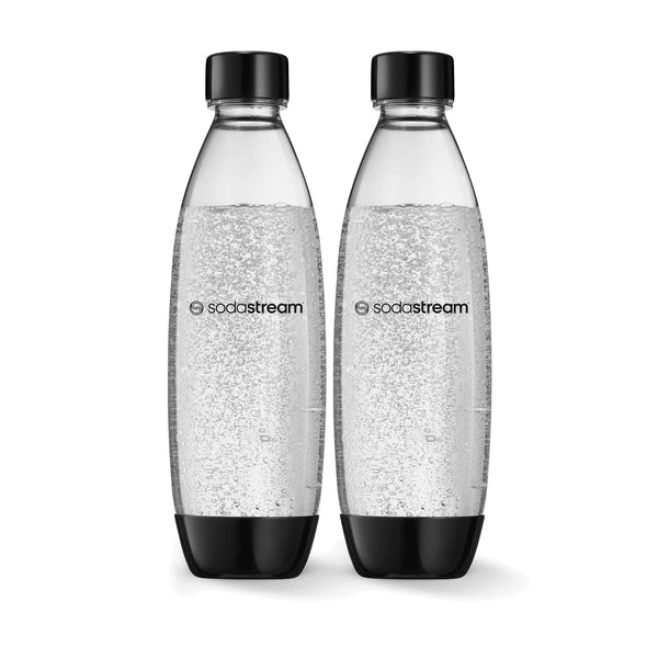 Slim Carbonating Bottle, Dishwasher Safe, BPA-Free, Black, 1-L, 2-pk F5328