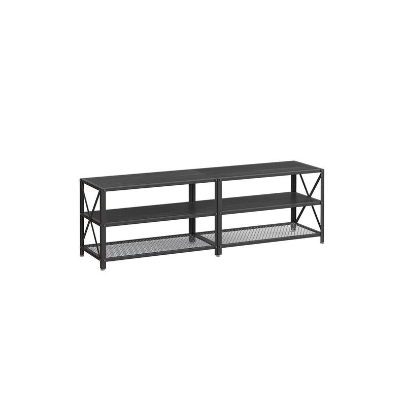 Home 70-in 3-Tier Industrial Black TV Stand I2219