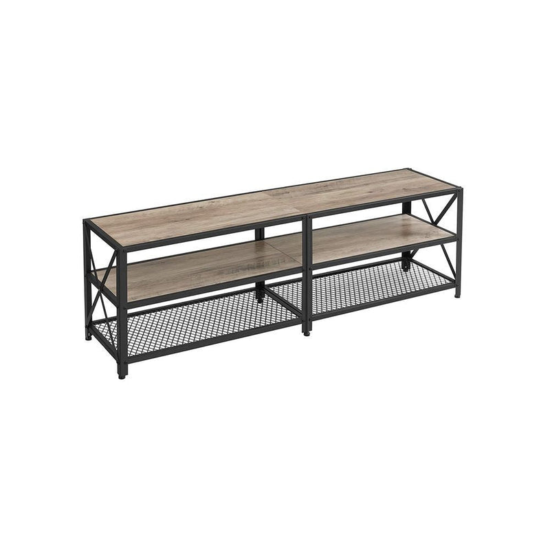 Home 70-in 3-Tier Industrial Greige/Black TV Stand D7668