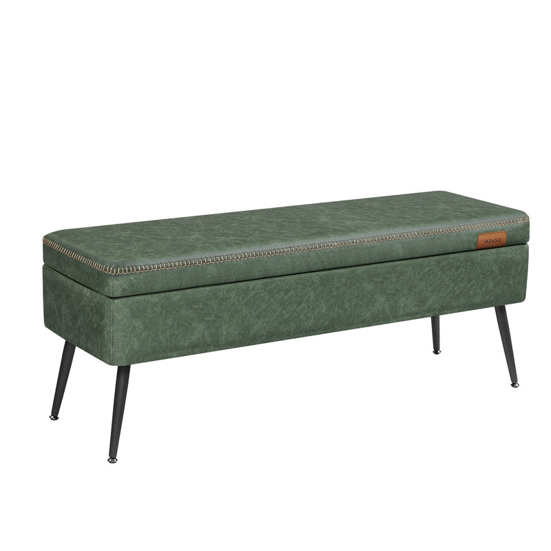 Home Modern Forest Green Ottoman Storage Bench V5338