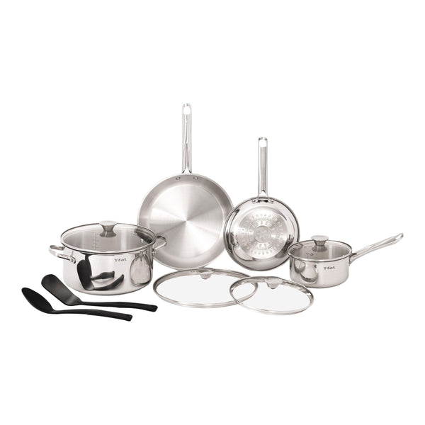 Viva Stainless Steel Cookware Set, Dishwasher & Oven Safe, Pots and Pans Set, 10-pc E6153