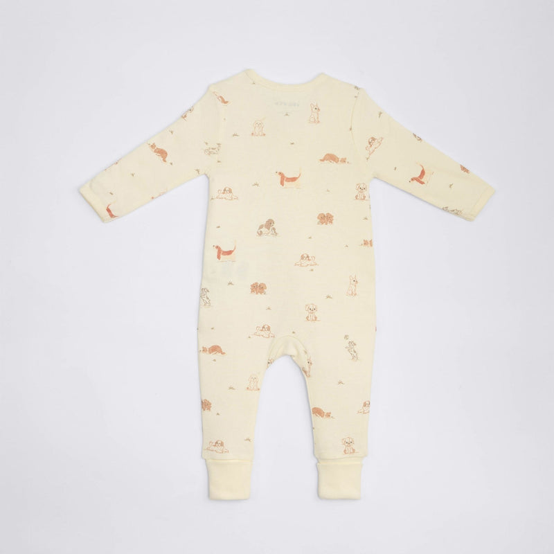 Dog Print Premium Organic Cotton Play and Grow Rib Foot Zippy, Various Sizes D5550