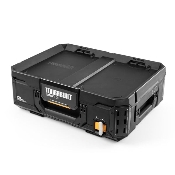 Top Portable Modular Plastic/Metal Tool Box with 4 Dividers and 4 Bins, IP65-Rated, Black Z6300