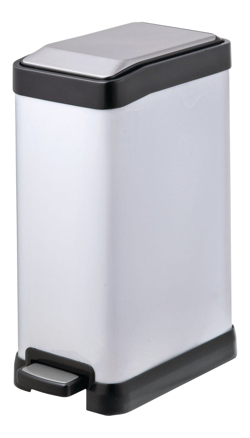 White Stainless Steel Rectangular Step Garbage Can, 8-L F6807