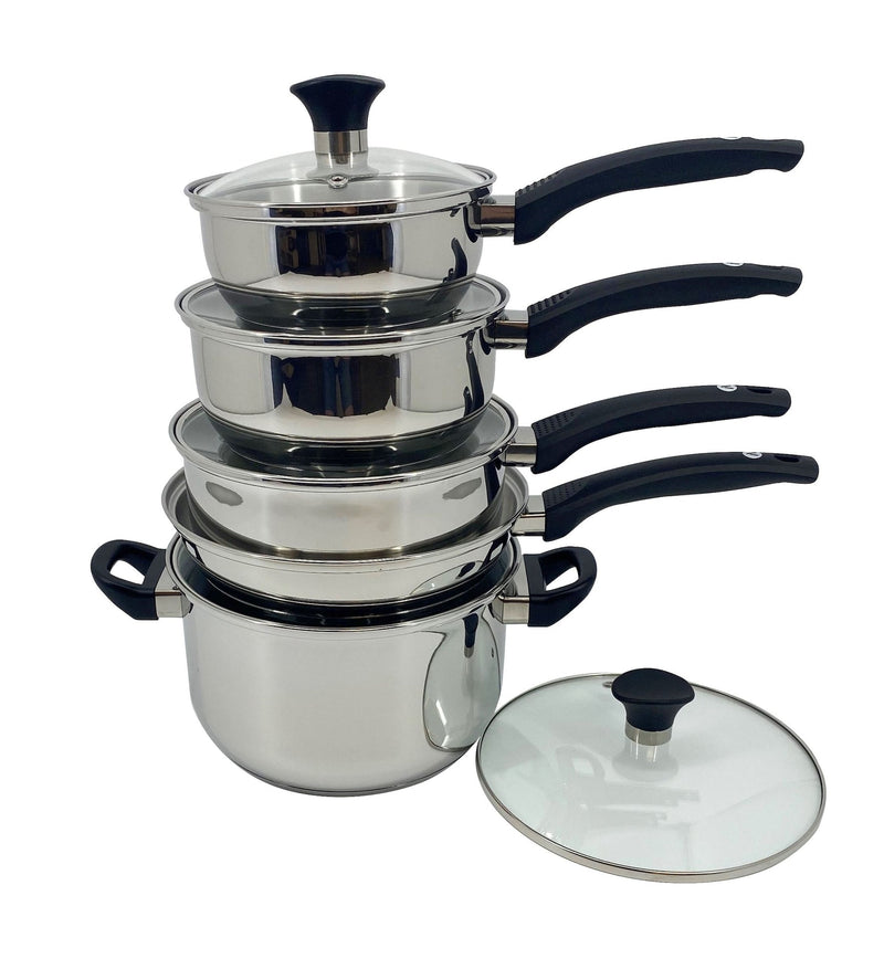 Everyday Series Premium Stainless Steel Cookware Set, Dishwasher & Oven-Safe, 10-pc Y8491