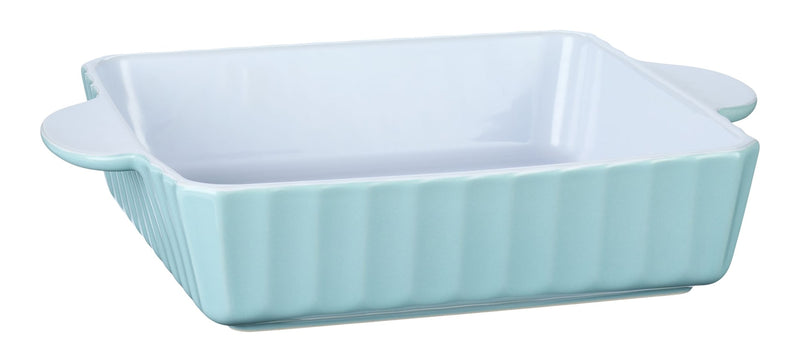 White/Blue Ceramic Square Baking Dish, 9-in K2186