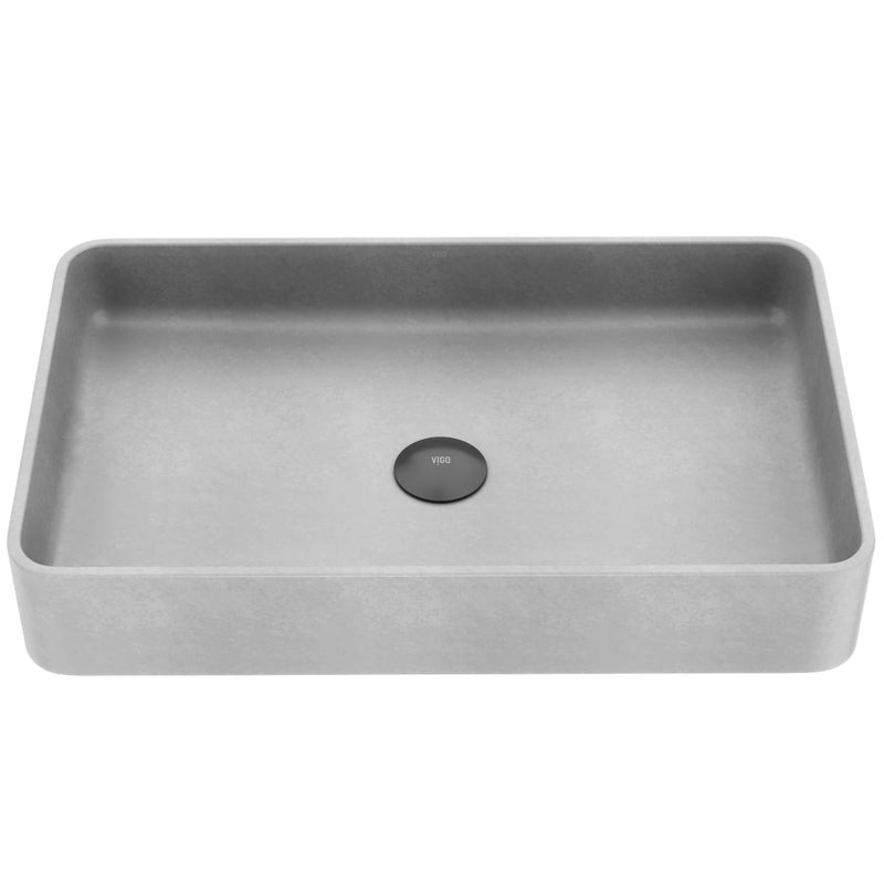 Basilica Gothic 23x14-in Deep Grey Bathroom Sink/Basin with Rectangular Vessel S2582