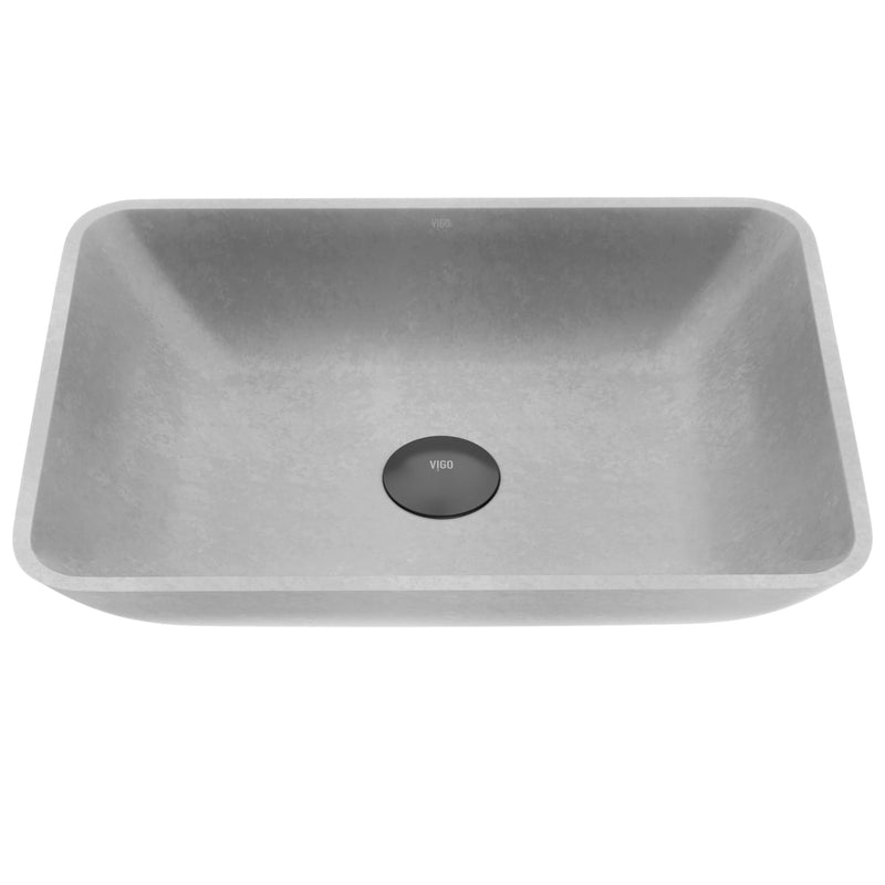 Duomo Gothic 18x13-in Deep Grey Bathroom Sink/Basin with Rectangular Vessel V7833