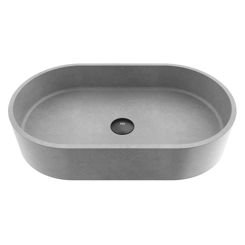 Sagrada Gothic 24x14-in Deep Grey Bathroom Sink/Basin with Rectangular Vessel H0240