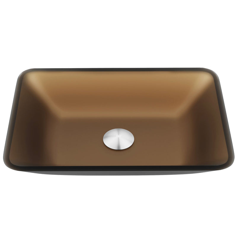 Sottile Glass Bathroom Sink/Basin and Faucet Set with Rectangular Vessel, Various Colours J0069