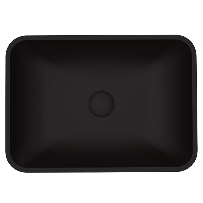 Sottile Rectangular Vessel Bathroom Sink/Basin with Deep Bowl, Black W8351