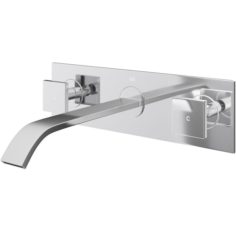 Titus Wall Mount Dual Handle Bathroom Sink Faucet, Eco-Friendly 1.2 GPM Flow Rate, Chrome K8745