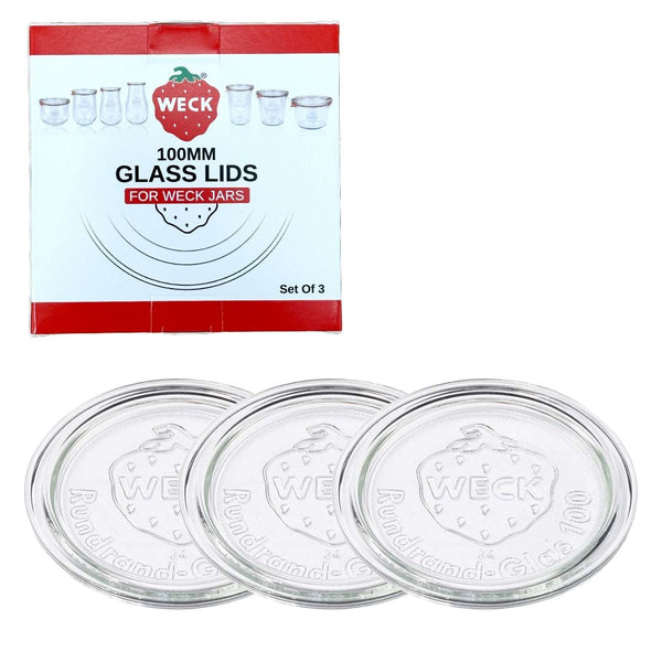 100mm Glass Lids for Jars, Dishwasher/Microwave-Safe, 3-pk N6719