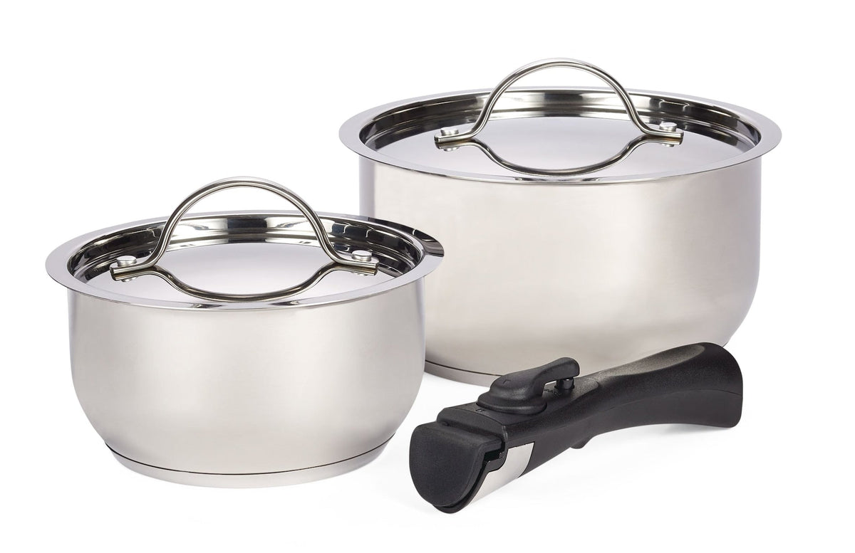 Provision Stainless Steel Camping Cook Pot Set, Made in Canada, 3-pc