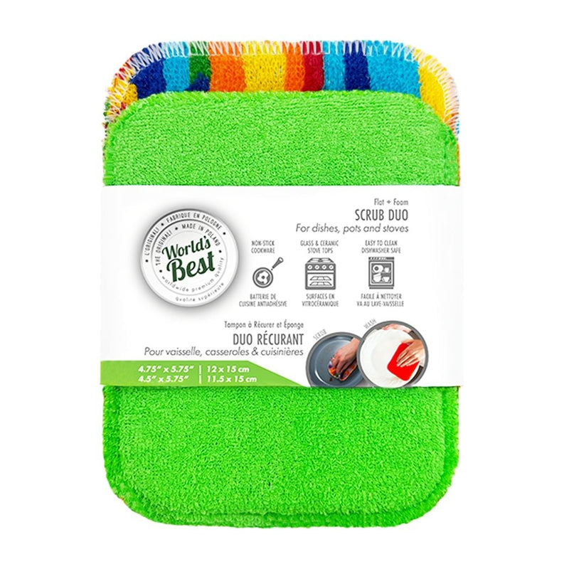 Foam Pot Scrubber, Washable, 2-pk B1893