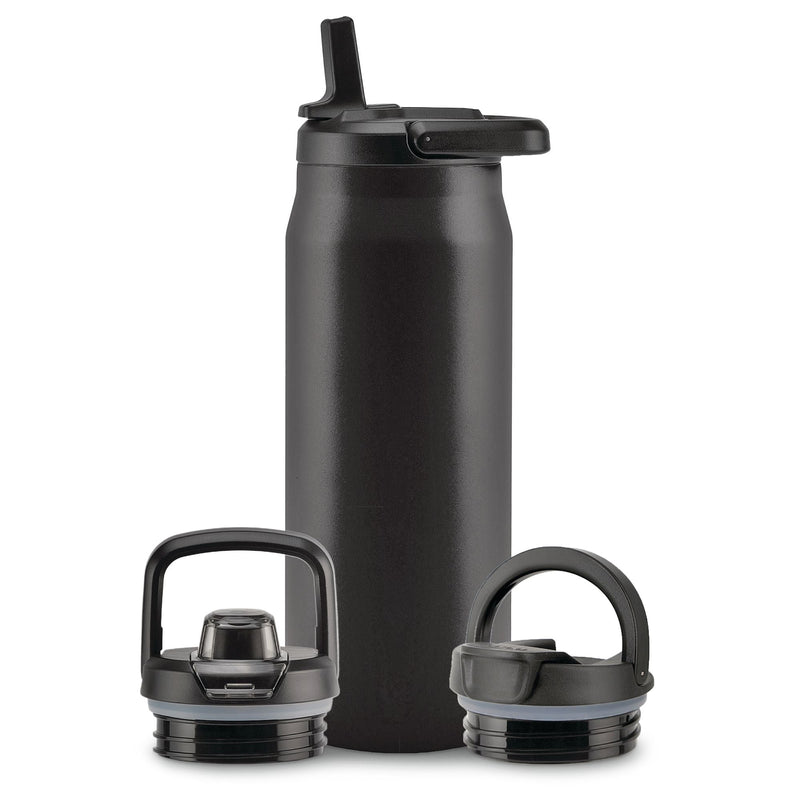 Core Vacuum Insulated Stainless Steel Bottle, 32-oz, Black, with Multi Lid I3468